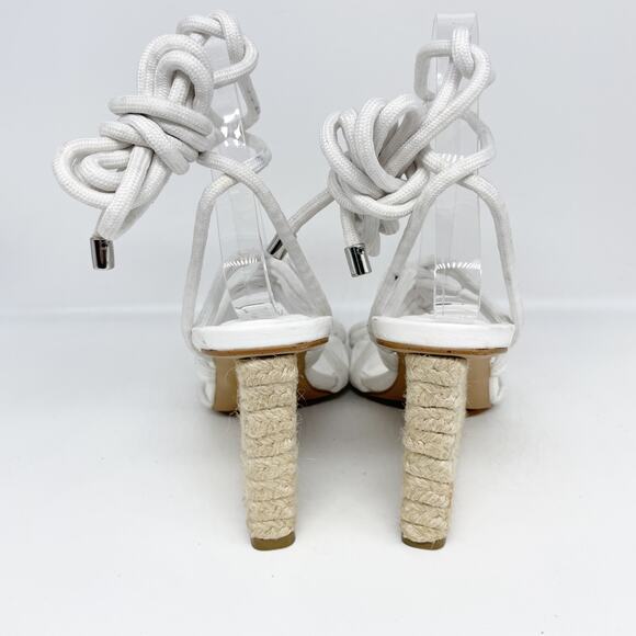 Steve Madden Women's Idolized Ankle Tie Espadrille Wedge Sandals White Size 7M - Picture 4 of 12